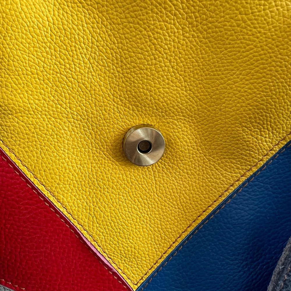 NWT AmeriLeather Thea Leather Tote Bag Boho Colorful Purse Studs Brass P… - Picture 8 of 14